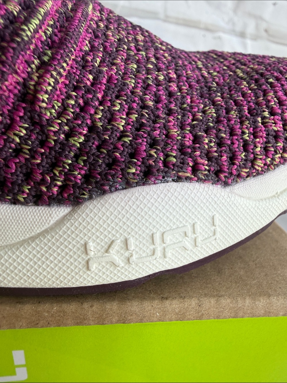 KURU Stride Slip-On Knit Sneakers in Plum Purple Confetti - Picture 5 of 11